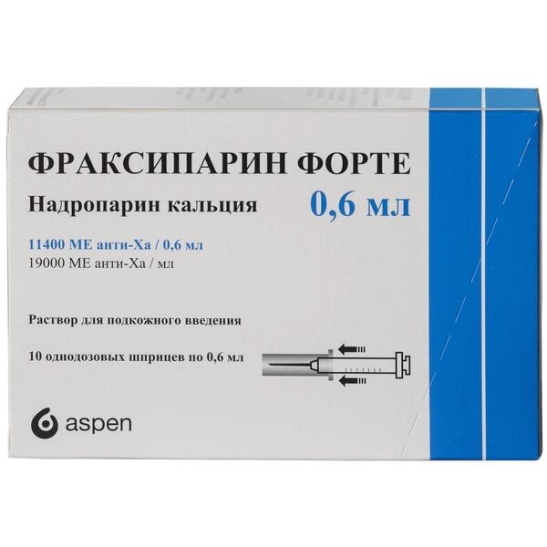 Фраксипарин Форте раствор для п/к введ. шприц 19000МЕ анти-ХА/мл 0,6мл 10шт от компании Admi - фото 1