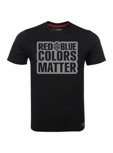 Футболка мужская "Red-Blue colors matter", цвет чёрный (S)