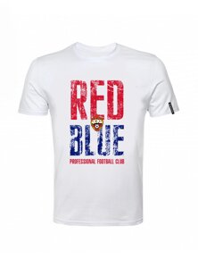 Футболка мужская "RED-BLUE", цвет белый (S)