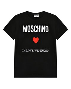 Футболка с принтом In love we trust Moschino
