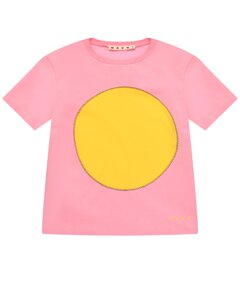 Футболка с желтым кругом, розовая MARNI