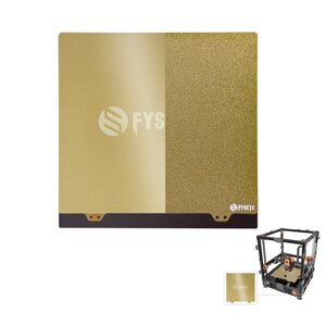 FYSETC JanusBPS 355*355 мм Золотая различная лицевая сталь Пластина + Магнитная наклейка B-сторона + PEI Набор для 3D-пр