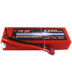 Giantpower RTF 7,4 В 5200 мАч 65C 2S Lipo Батарея T Plug для 1/8 1/10 RC Авто Детали модели автомобилей