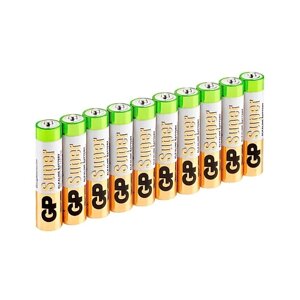 GP BATTERIES Батарейки АА пальчиковые алкалиновые Super Alkaline, набор 10 шт 10.0