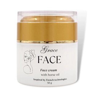 GRACE FACE Увлажняющий и антивозрастной крем уход для лица с лошадиным маслом 50.0