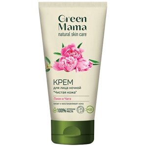 GREEN MAMA Крем для лица ночной Чистая кожа "Пион и чага" Natural Skin Care