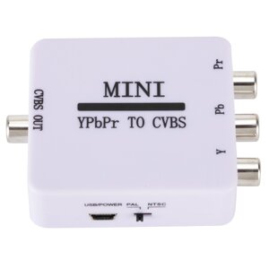 Grwibeou Mini YPbPr to CVBS Video Converter Adapter Разница в цвете с AV Converter 1080P для телевизора Проектор Монитор