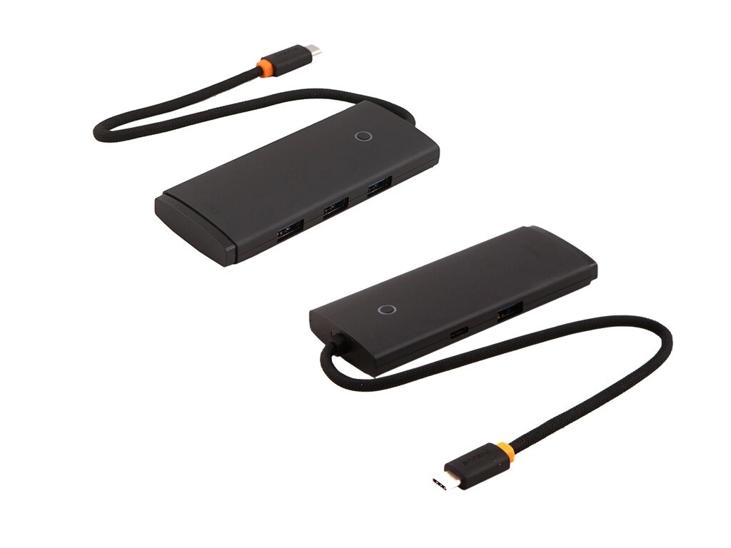 Хаб USB Baseus Lite Series 4-Port Type-C - 4xUSB 25cm Black WKQX030301 от компании Admi - фото 1