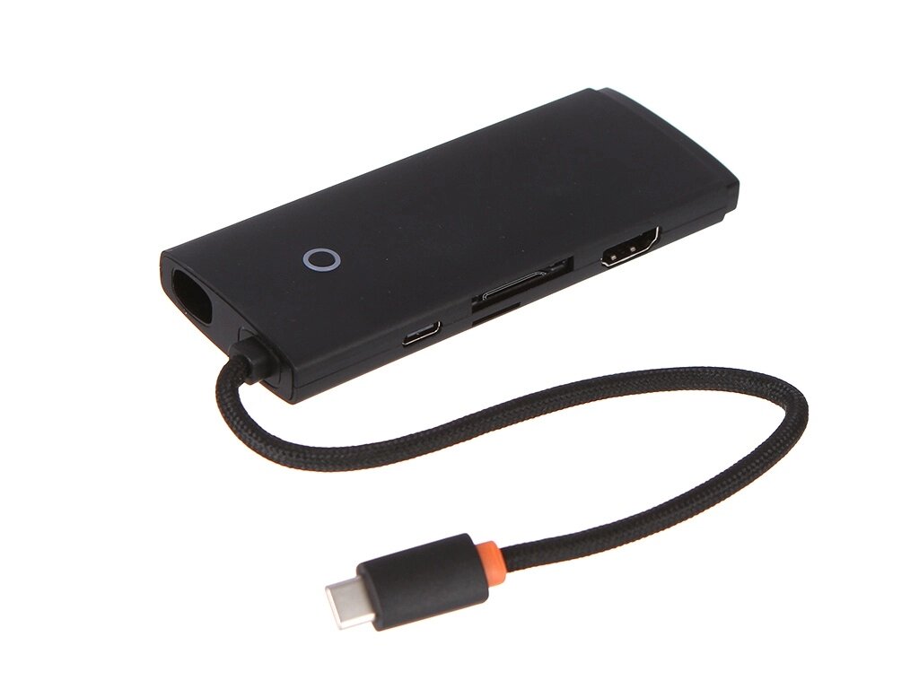 Хаб USB Baseus Lite Series 6-Port Type-C HUB Type-C - HDMI+2xUSB3.0+PD+SD/TF Black WKQX050101 от компании Admi - фото 1