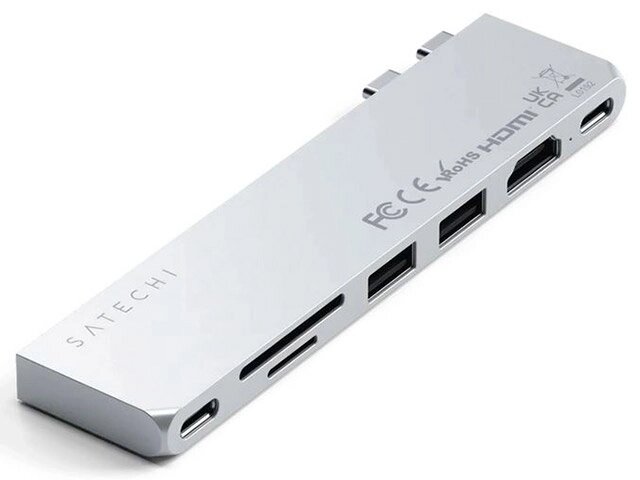 Хаб USB Satechi USB-C Pro Slim Silver ST-HUCPHSS от компании Admi - фото 1