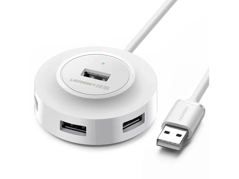 Хаб USB Ugreen CR106 USB 2.0 Hub 4 Ports 1m White 20270 от компании Admi - фото 1