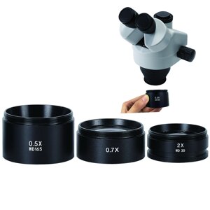 HAYEAR WD165 0,5X0,7X2,0X Вспомогательные объекты Объектив Микроскоп камера Объектив Для тринокулярного бинокулярного ст