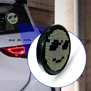 HI. GROOM Светодиодный экран автомобиля на лобовом стекле Эмотиконы Bluetooth-управление приложением Текст Картинки GIF D