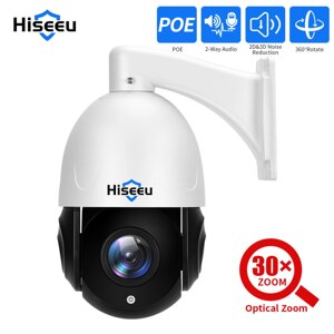 Hiseeu 5MP 30-кратный оптический зум PTZ IP POE Система видеонаблюдения камера CCTV 2-сторонняя аудиозапись На открытом