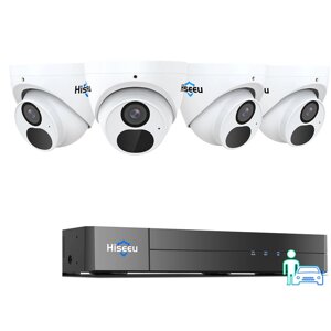 HISEEU PK-4YHC98 На открытом воздухе POE камера Набор 8MP 4K HD Dome Камера наблюдения ночного видения Приложение для об