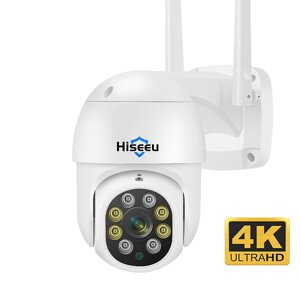 Hiseeu WHD318 4K 8MP WiFi камера Интеллектуальное двустороннее аудио ночного видения AI Обнаружение человека IP66 Водоне
