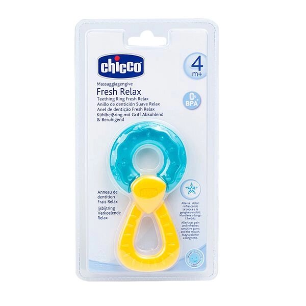 Игрушка-прорезыватель Chicco (Чикко) Fresh Relax с водой Кольцо от 4 мес. голубой от компании Admi - фото 1