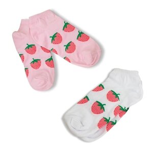 ILIKEGIFT Носки женские короткие "Strawberry Pink and White" 2 пары