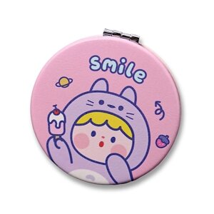 ILIKEGIFT Зеркало складное "Smile cat hat pink" с увеличением