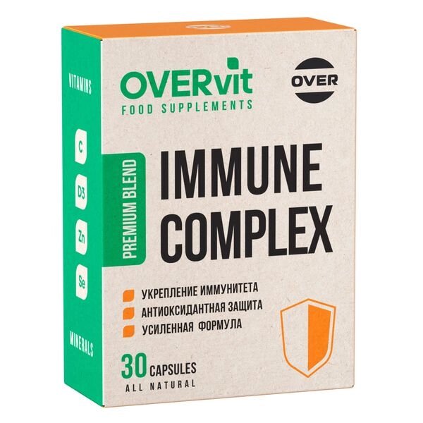 Иммунитет комплекс с витаминами С+Д3+цинк+селен OVERvit Over/Овер капсулы 30шт от компании Admi - фото 1
