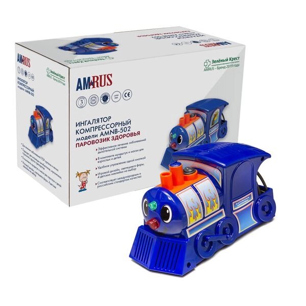 Ингалятор компрессорный детский паровозик здоровья AMNB-502 Amrus/Амрус от компании Admi - фото 1