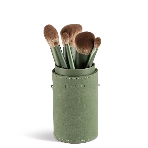 INGLOT Набор кистей для макияжа (Brush set makeup tube (6 pcs) green)