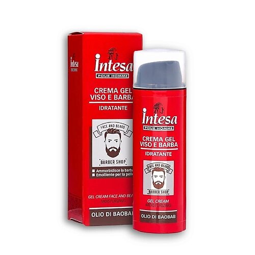 INTESA Гель-крем для лица и бороды увлажняющий с маслом баобаба 50.0