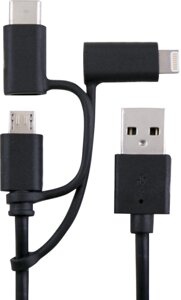 Кабель Bron USB-Lightning/microUSB/Type-C
