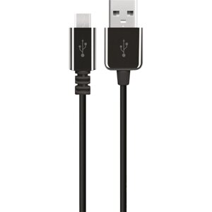 Кабель everstone micro-USB 1м EV-CAB-micusb-1-RND-black, черный
