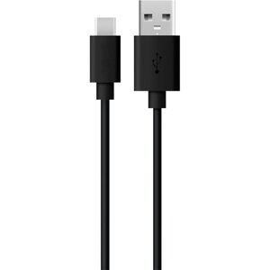 Кабель everstone USB type-C 1м EV-CAB-A/C-1-RND-black, черный