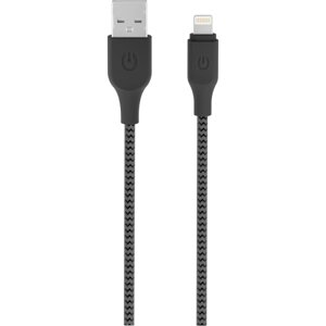 Кабель Gerffins USB-A - Lightning, 1м., черно-серый