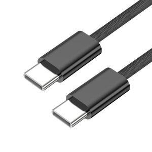 Кабель Stellarway USB-C/USB-C 3А 0,5м нейлоновый, черный