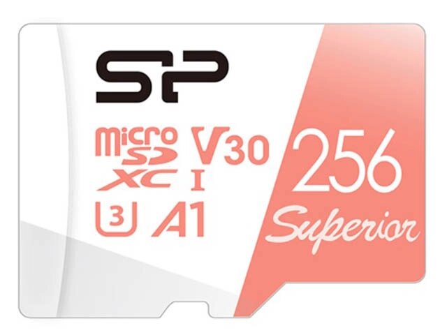 Карта памяти 256Gb - Silicon Power Superior A1 MicroSDXC Class 10 UHS-I U3 SP256GBSTXDV3V20 от компании Admi - фото 1