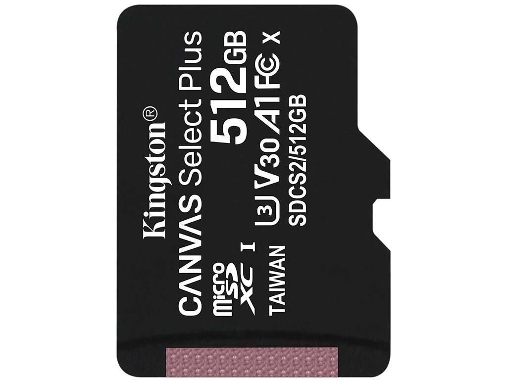 Карта памяти 512Gb - Kingston Canvas Select Plus MicroSDXC UHS-I Class U3 V30 A1 SDCS2/512GBSP от компании Admi - фото 1