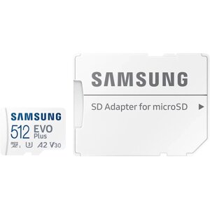 Карта памяти Samsung Evo Plus MB-MC512KA MicroSD 512 ГБ class 10 (с адаптером SD)