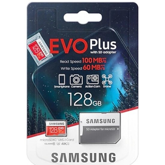 Карта памяти SAMSUNG microSD 128GB EVO Plus 130MB/s (Филипины) от компании Admi - фото 1