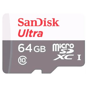 Карта памяти SanDisk Ultra Micro SD 64GB 10 класс 100MB/S без адаптера