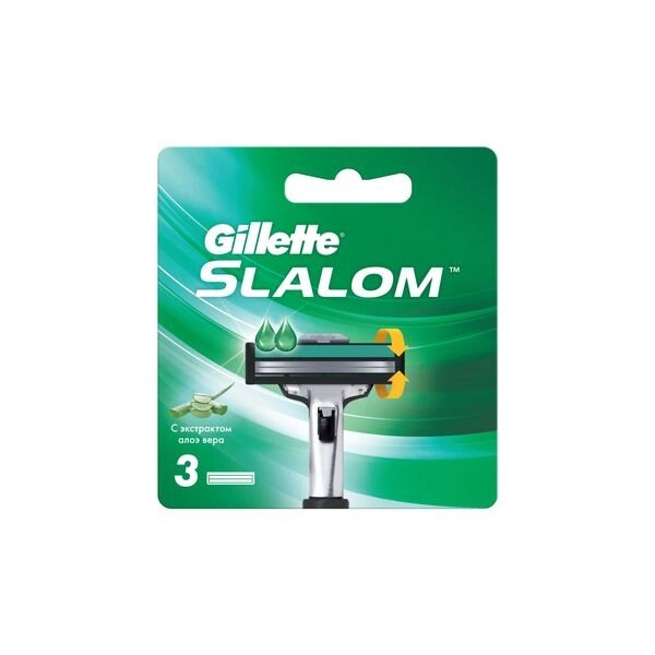 Кассеты сменные для безопасных бритв Slalom Gillette/Жиллетт 3шт от компании Admi - фото 1