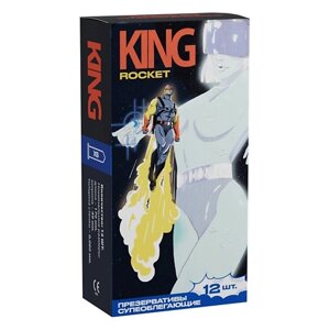 KING Презервативы облегающие тонкие со смазкой ROCKET 12.0