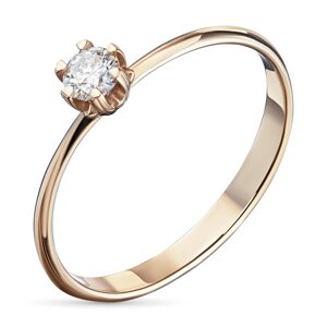 Кольцо из красного золота с бриллиантом э0201кц04203092