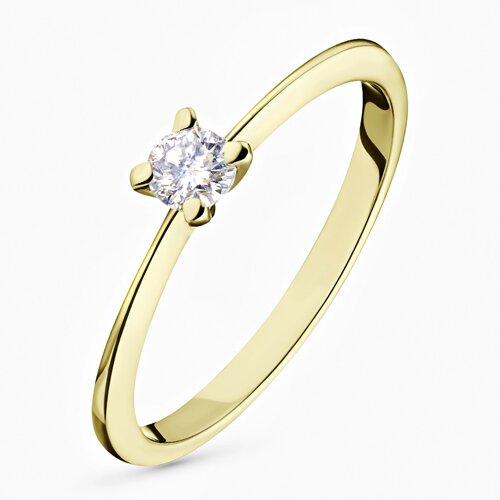 Кольцо из желтого золота с бриллиантом э0301кц04160400