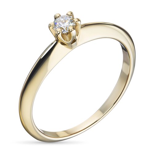 Кольцо из желтого золота с бриллиантом э0301кц04202996