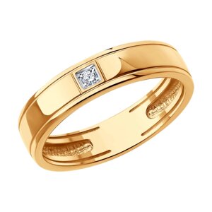 Кольцо обручальное SOKOLOV из золота с бриллиантом