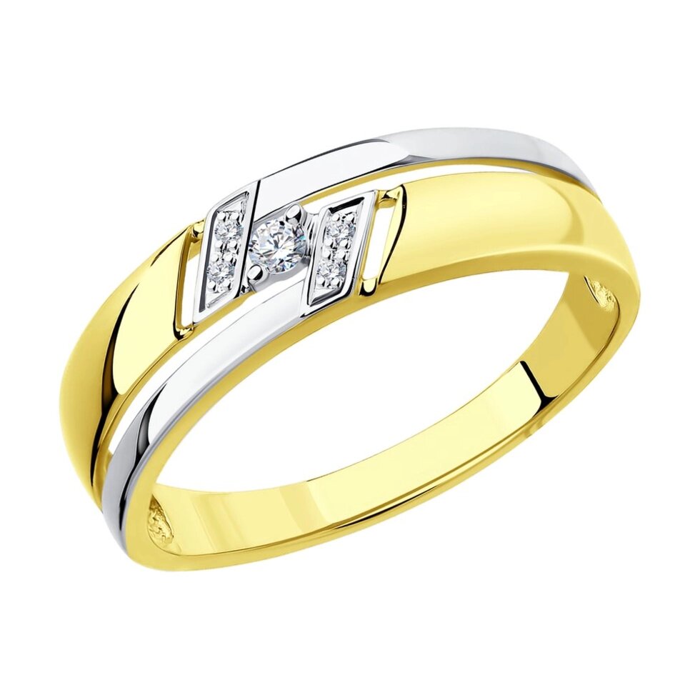 Кольцо SOKOLOV из желтого золота с бриллиантами от компании Admi - фото 1