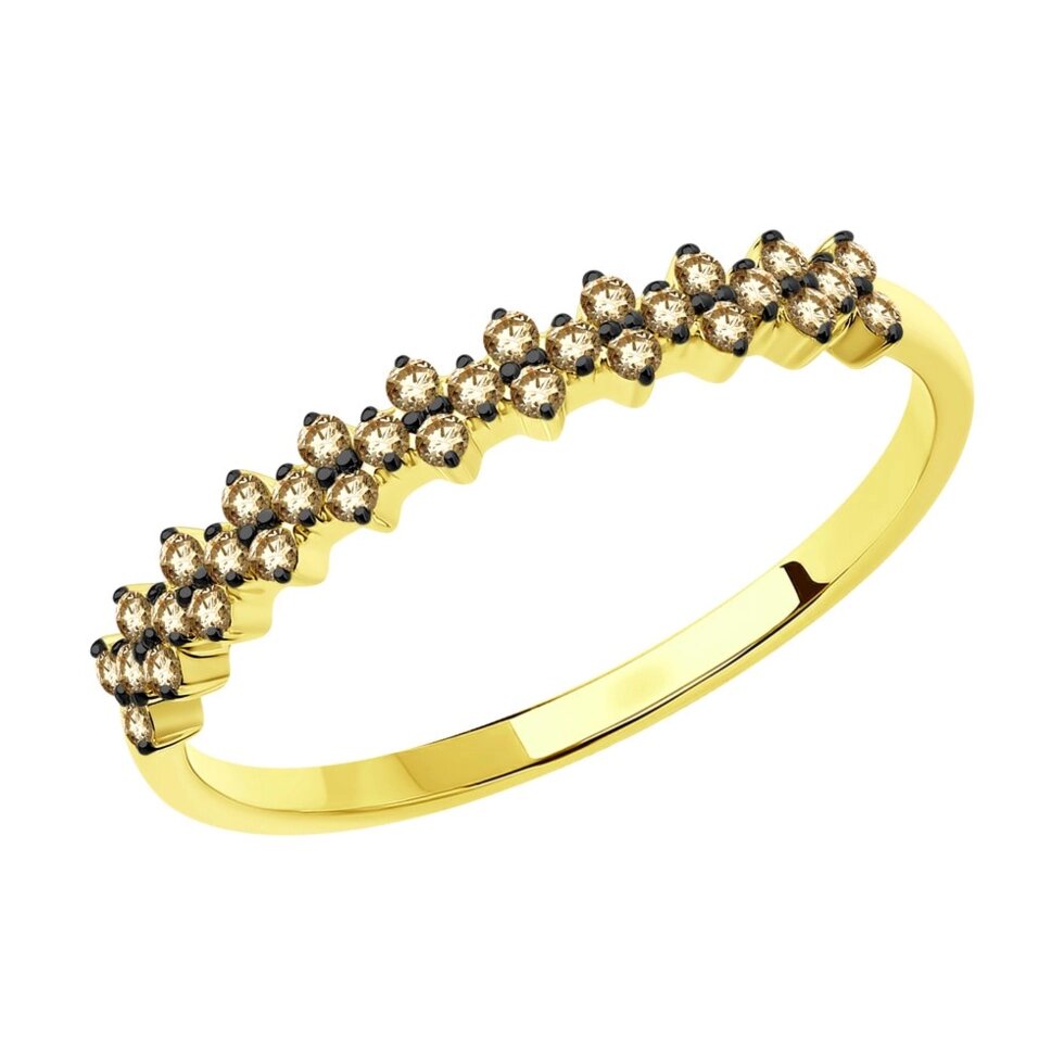Кольцо SOKOLOV из желтого золота с бриллиантами от компании Admi - фото 1