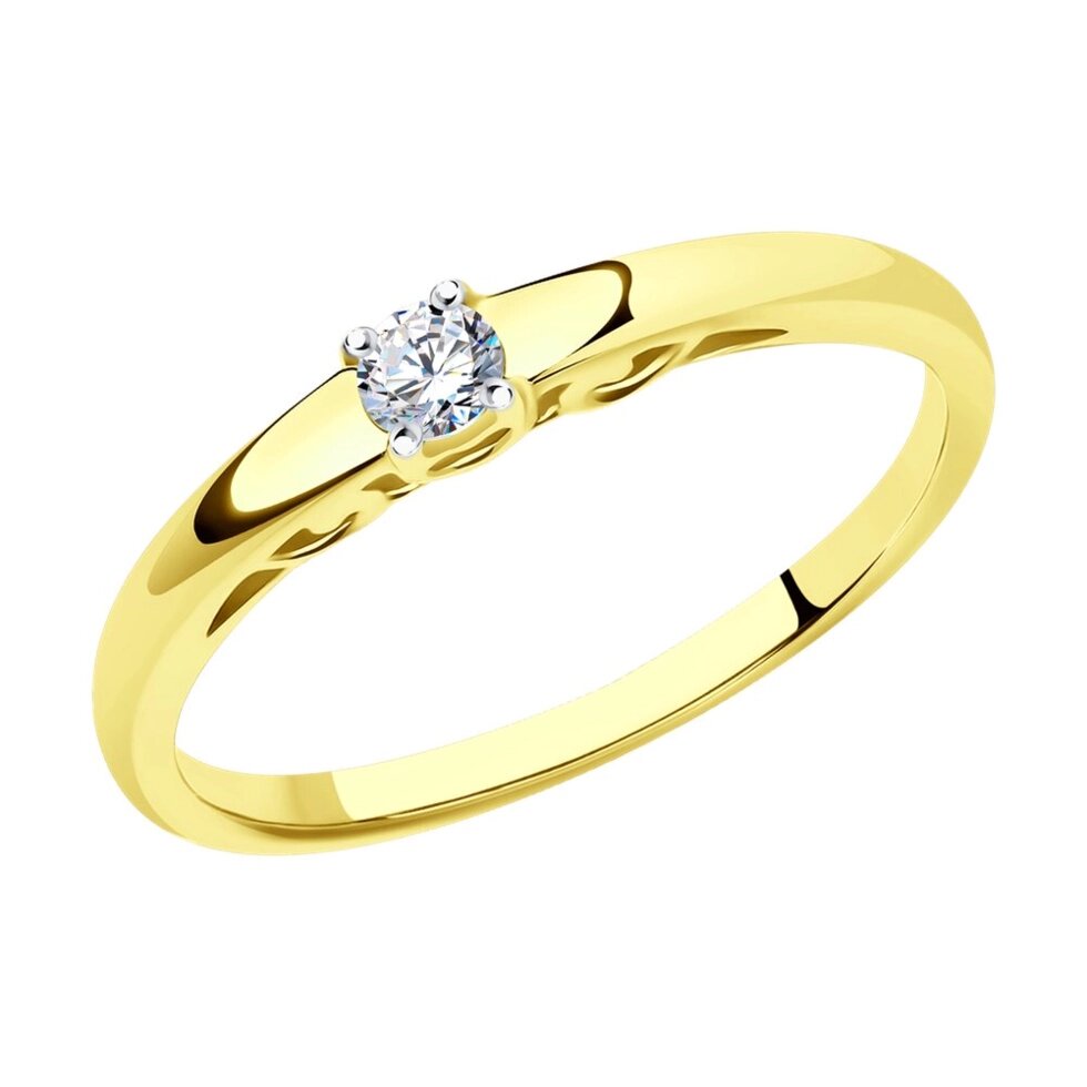 Кольцо SOKOLOV из желтого золота с бриллиантом от компании Admi - фото 1