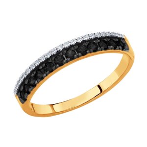 Кольцо SOKOLOV из золота с бесцветными и чёрными бриллиантами