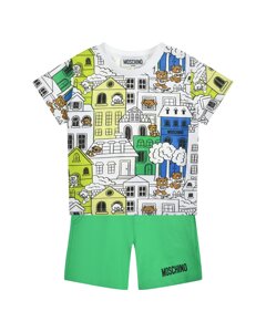 Комплект: футболка и шорты, принт город Moschino