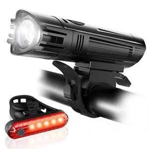 Комплект велосипедных фонарей мощный передний и задний фонарик LED USB-заряжаемый водонепроницаемый велосипедный фонарь
