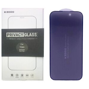 Конфеденциальное защитное стекло KZDOO для iPhone 14 Pro полноэкранное черное